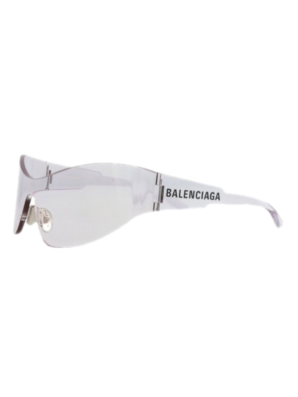 Balenciaga Womens Clear Gray Transparent Sunglasses With Bold Temple Logo